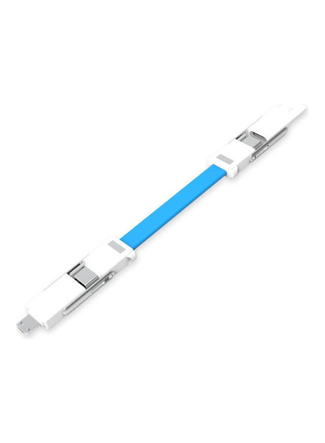NIBEMINENT 4-In-1 Charging Cable White/Blue - Image 3