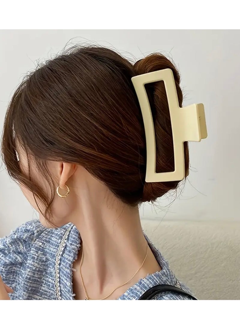 CleanWave - The Pure Effect 4pcs XL Matte Square Hair Claw Clips – Extra Large, Strong Hold Clamps for Thick & Long Hair! Extra Large Claw Clips for Thick Hair and Long Hair, 4 Pack Xl Jumbo Claw clips, Oversized Matte Non-slip  - Image 2