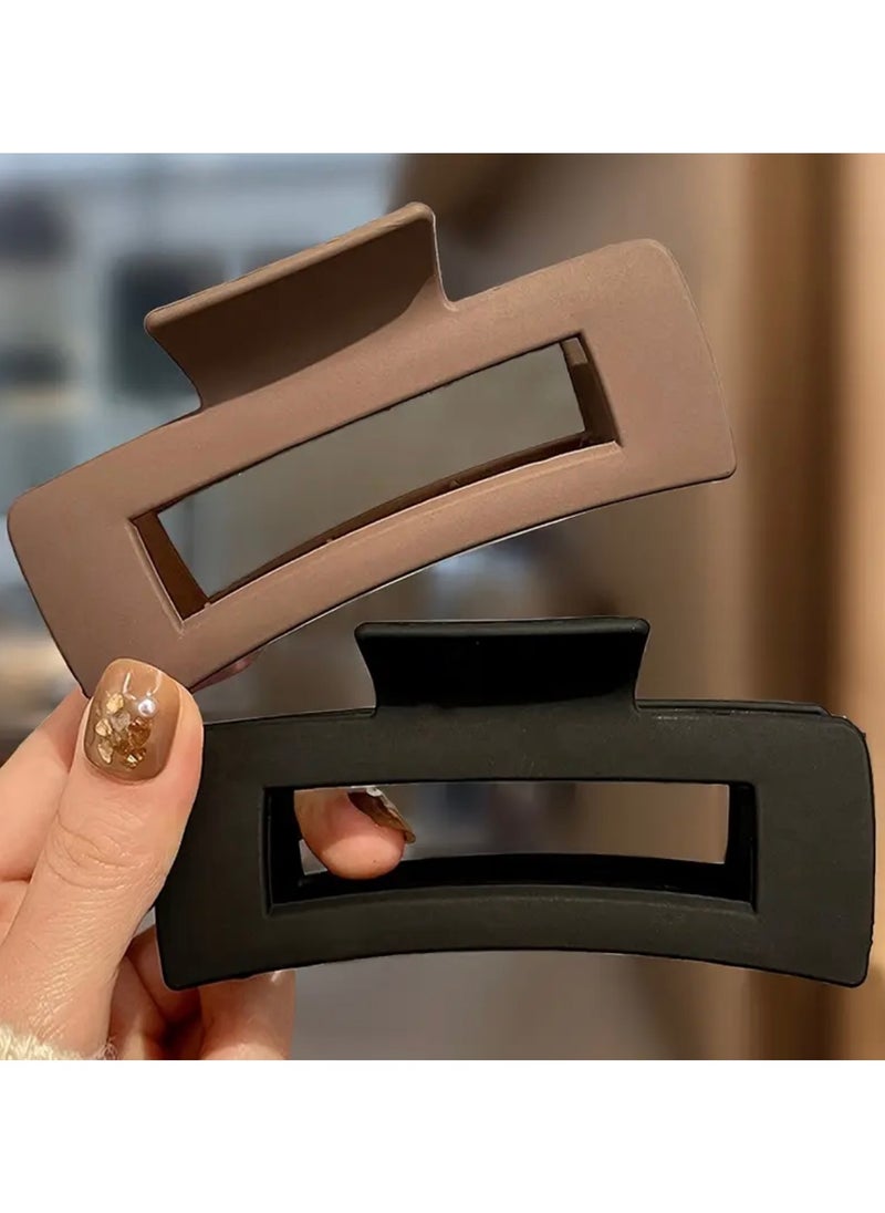 CleanWave - The Pure Effect 4pcs XL Matte Square Hair Claw Clips – Extra Large, Strong Hold Clamps for Thick & Long Hair! Extra Large Claw Clips for Thick Hair and Long Hair, 4 Pack Xl Jumbo Claw clips, Oversized Matte Non-slip  - Image 5