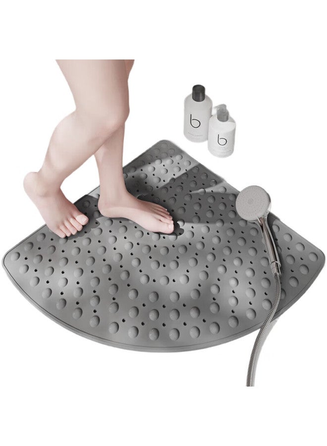 Dajiang Bathroom Non-Slip Mat, Fan-Shaped Shower Room Foot Mat, Elderly Bathing Anti-Fall Floor Mat, Bathroom Non-Slip Mat, 70X70Cm - Image 2