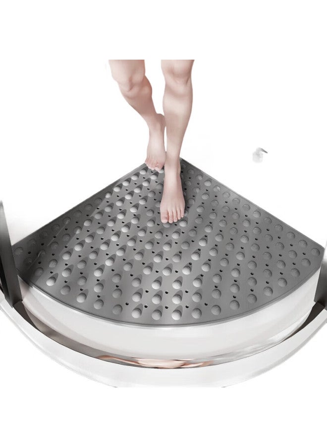 Dajiang Bathroom Non-Slip Mat, Fan-Shaped Shower Room Foot Mat, Elderly Bathing Anti-Fall Floor Mat, Bathroom Non-Slip Mat, 70X70Cm - Image 3
