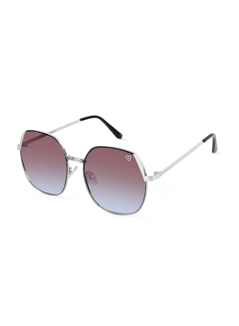 Woggles Latest & Stylish UV Protected Glow Gradient Purple Round Sunglasses for Men & Women
