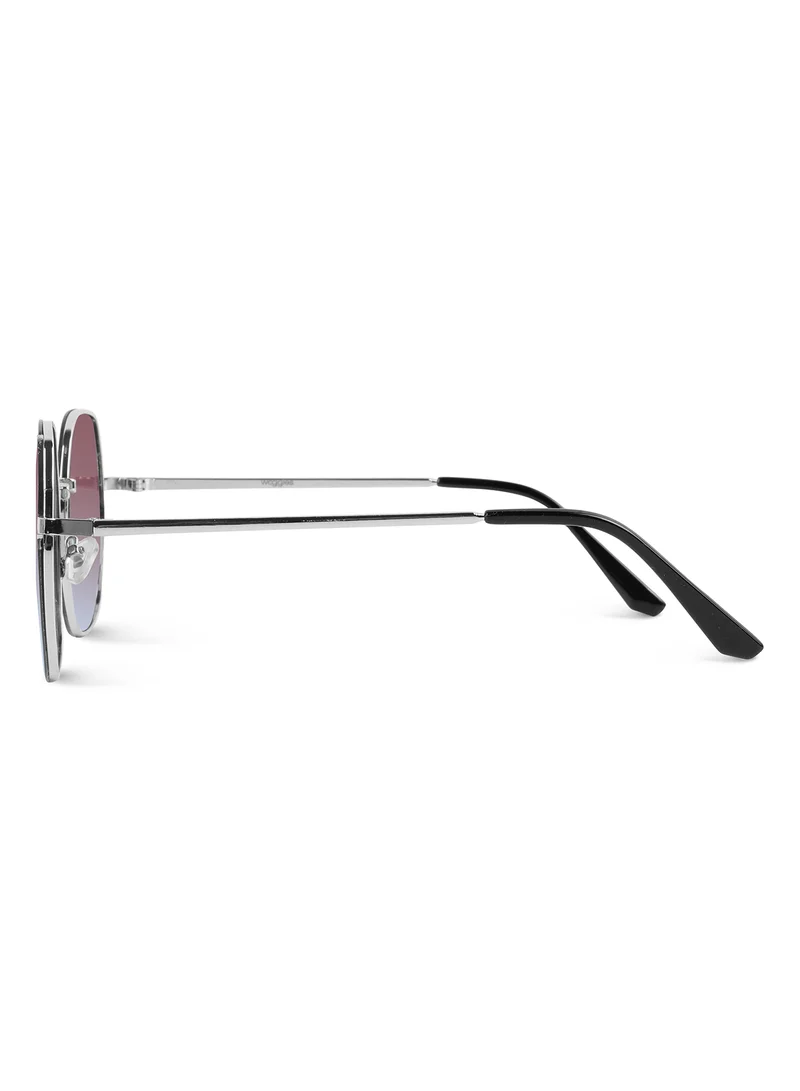 Woggles Latest & Stylish UV Protected Glow Gradient Purple Round Sunglasses for Men & Women