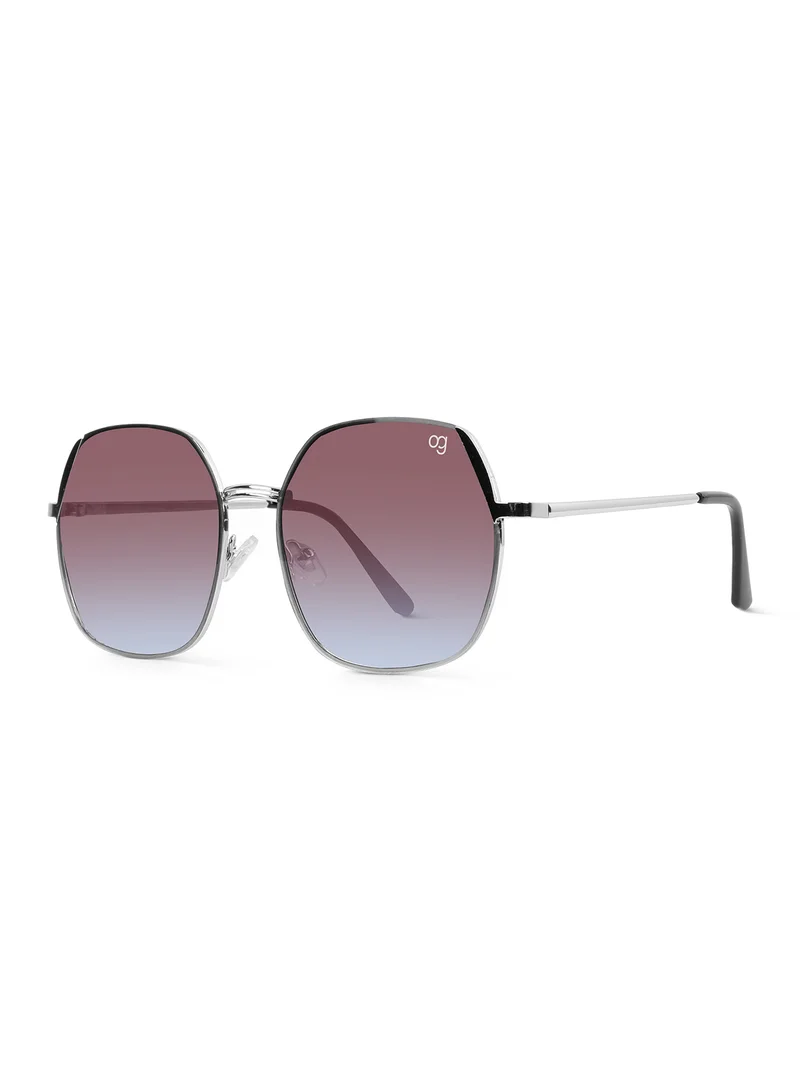 Woggles Latest & Stylish UV Protected Glow Gradient Purple Round Sunglasses for Men & Women