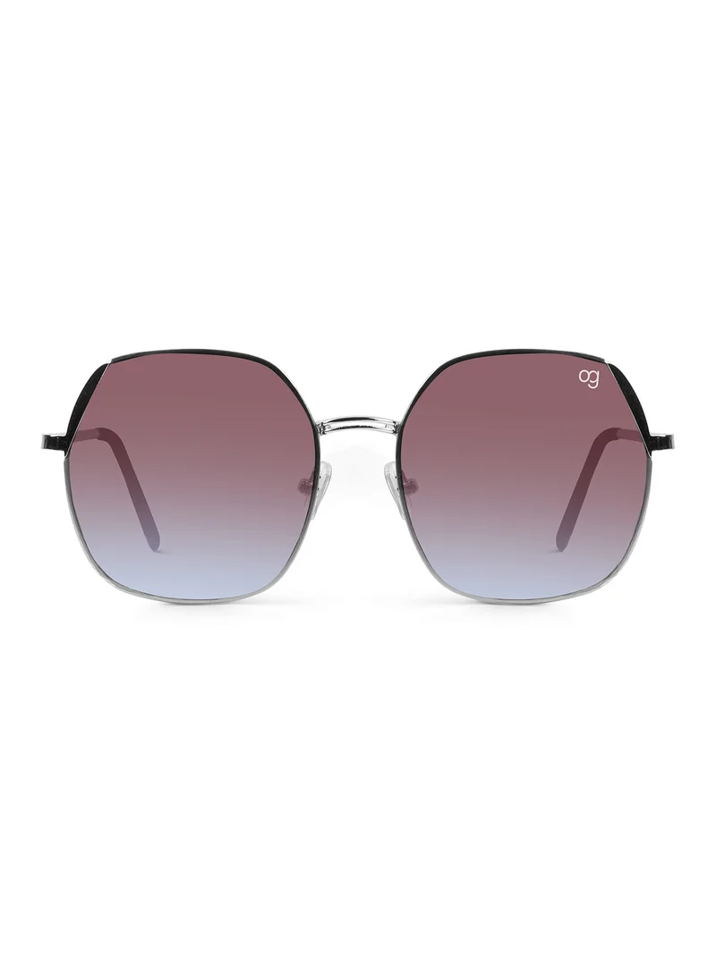 Woggles Latest & Stylish UV Protected Glow Gradient Purple Round Sunglasses for Men & Women