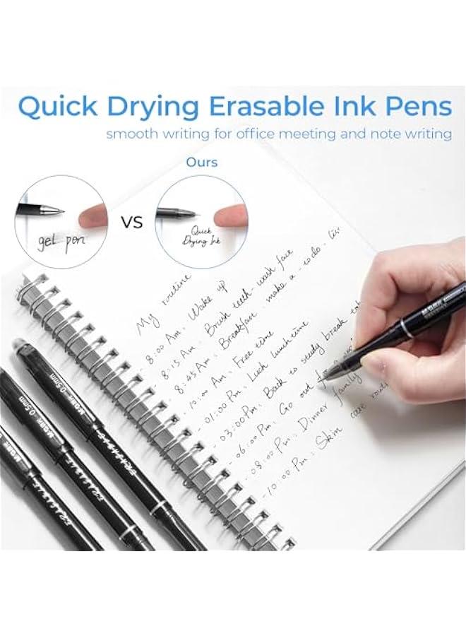 Arabest 12 Pack Fine Point 0.5mm Black Erasable Gel Pens with Comfort Grip and Cap - Fix Errors Easily While Writing, Drawing, or Solving Puzzles  - Image 4