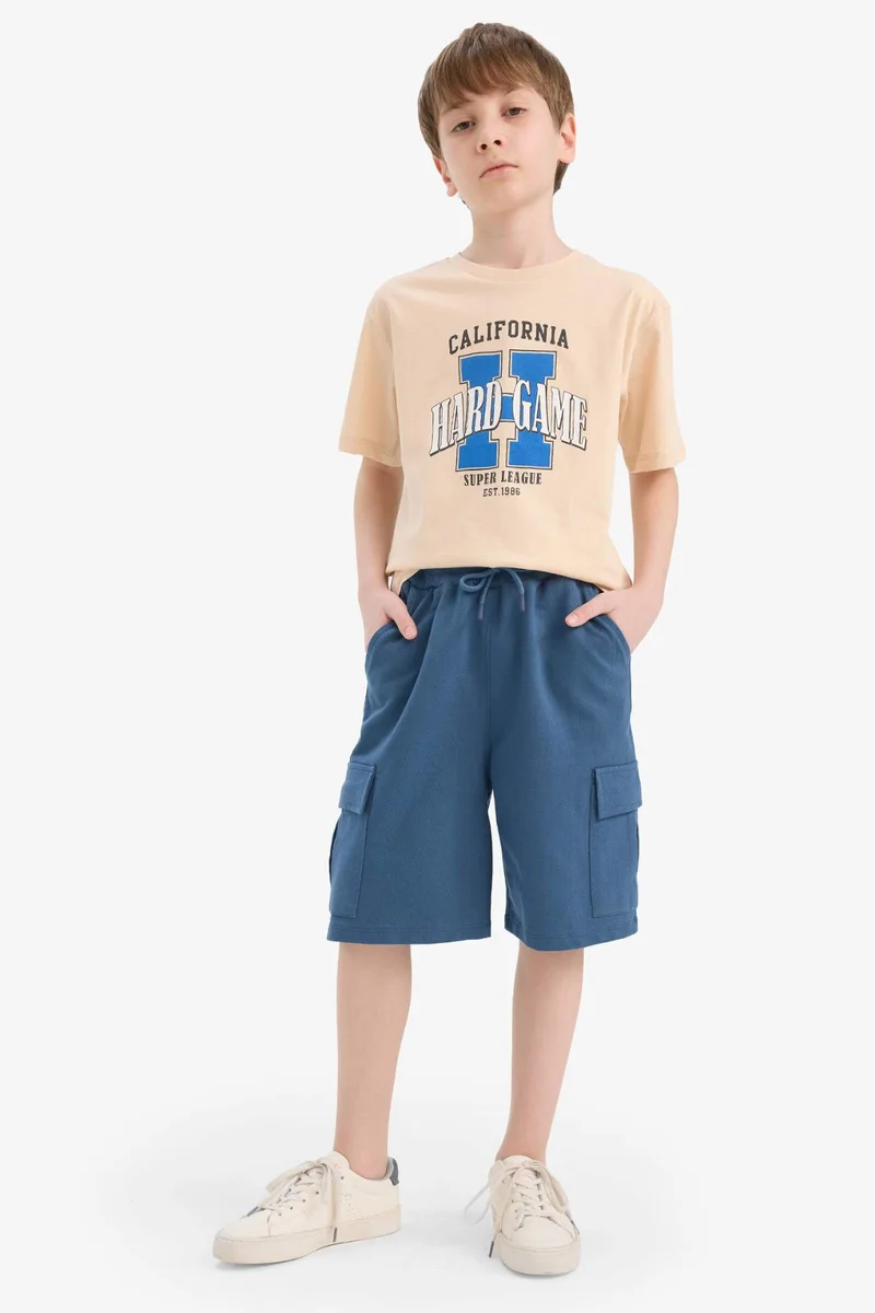 ديفاكتو Boy Crew Neck Printed Short Sleeve T-Shirt