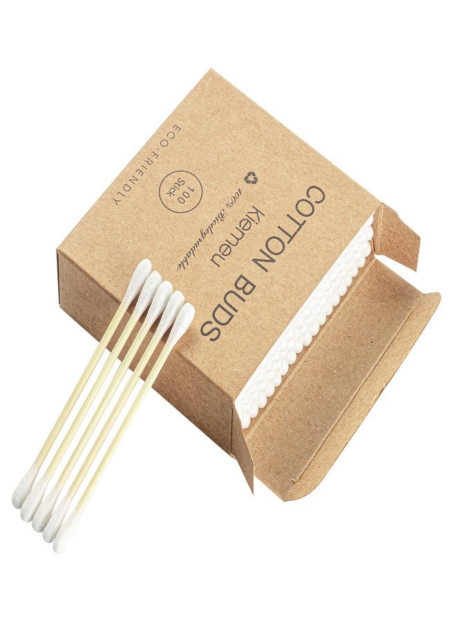 Kiemeu 600 Count Bamboo Cotton Swabs With Wooden Sticks, Travel Size - Image 5