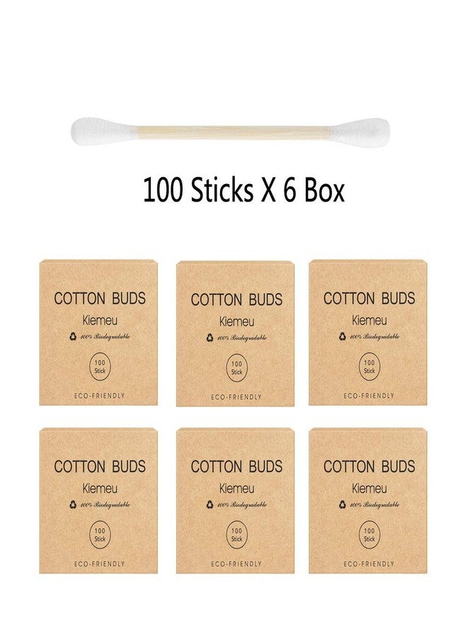 Kiemeu 600 Count Bamboo Cotton Swabs With Wooden Sticks, Travel Size - Image 4