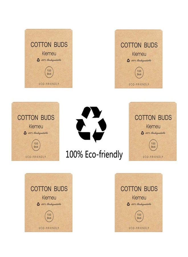 Kiemeu 600 Count Bamboo Cotton Swabs With Wooden Sticks, Travel Size - Image 3