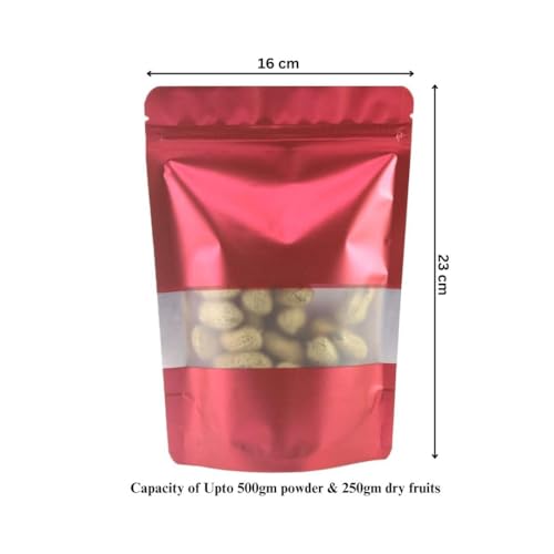 DEERA Matte Red Ziplock Stand Up Pouch 160x230mm Pack of 25 - Image 2