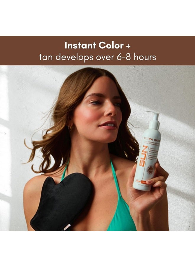 Sun Laboratories by Giesee Sun Laboratories By Giesee Ultra Dark Sunless Tanning Lotion 8 oz - Premium Tanning Lotion for Instant Glow, Organic Self Tanner, Perfect for Body, Face, and Leg Bronzing  - Image 5