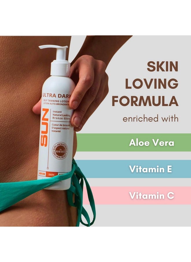 Sun Laboratories by Giesee Sun Laboratories By Giesee Ultra Dark Sunless Tanning Lotion 8 oz - Premium Tanning Lotion for Instant Glow, Organic Self Tanner, Perfect for Body, Face, and Leg Bronzing  - Image 4