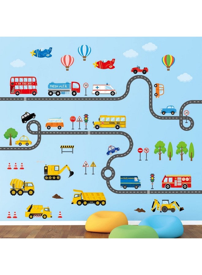Decowall Sg3-2308 Transports And Road Wall Stickers Decals Kids Peel And Stick Removable For Nursery Bedroom Living Room Décor Construction Car Truck Tractor Boys Playroom… - Image 3