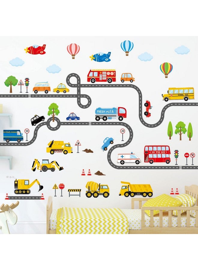 Decowall Sg3-2308 Transports And Road Wall Stickers Decals Kids Peel And Stick Removable For Nursery Bedroom Living Room Décor Construction Car Truck Tractor Boys Playroom… - Image 2