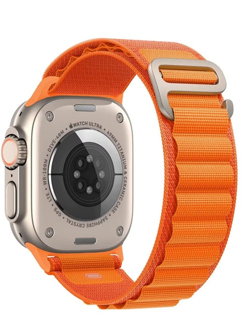 Apple Watch Ultra Straps,Women Men,Two Textile Layers Woven Loop Titanium G-Hook Sport Band for Iwatch Series 8/7/6/5/4/3/2/1/SE,Starlight,44/45/49mm