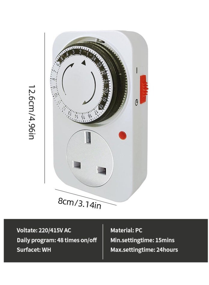 MODI 24-Hour Mechanical Timing Socket | Energy-Saving Programmable Plug for Home & Office Appliances | Overload Protection & Easy Operation - Image 2