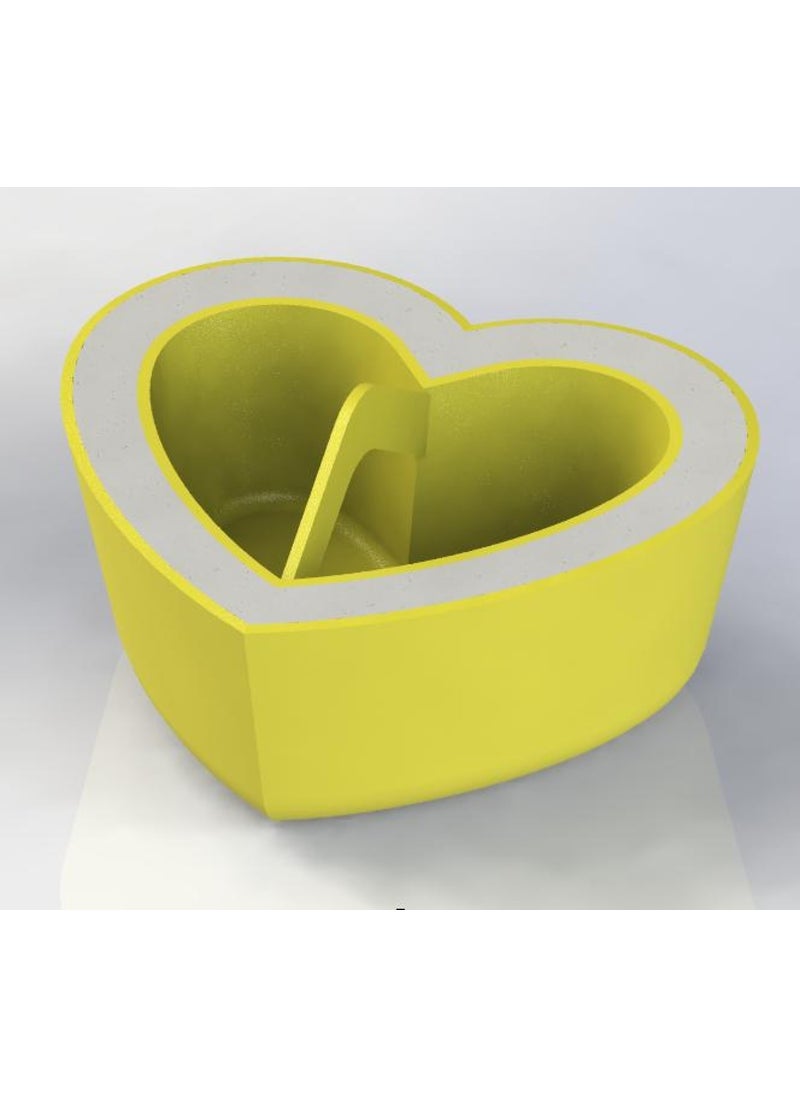 Epm3d Heart Cement Pot Mold 11X4.5 cm Plastic Apparatus  - Image 1