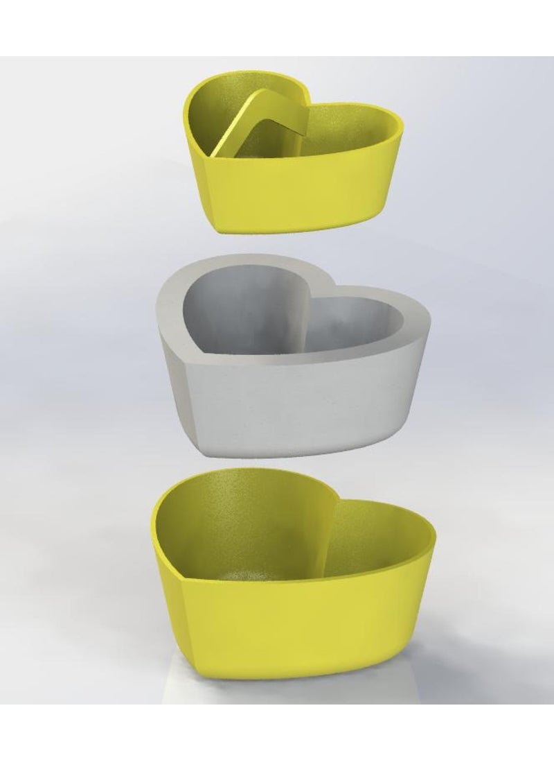 Epm3d Heart Cement Pot Mold 11X4.5 cm Plastic Apparatus  - Image 4