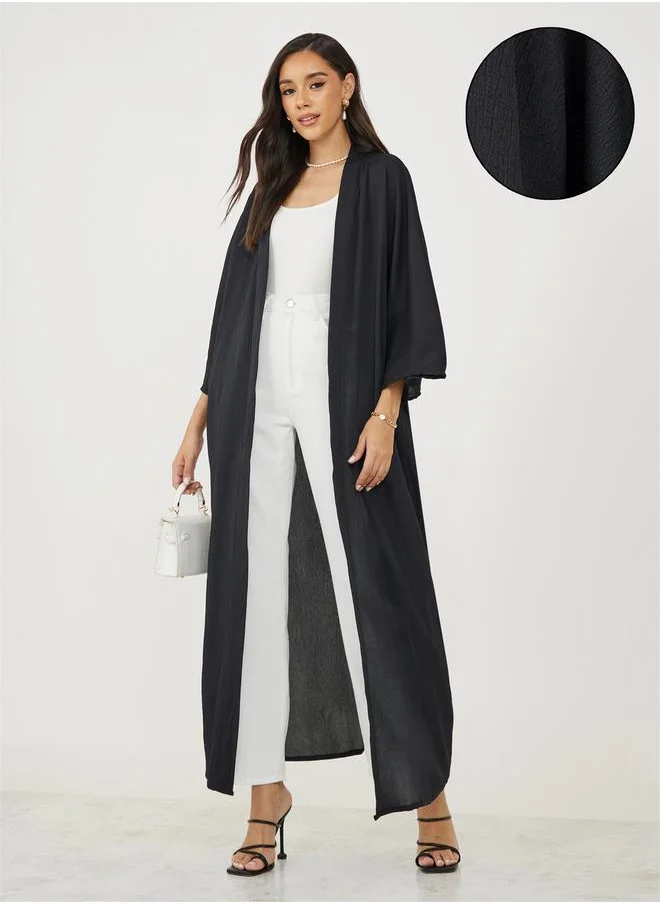 Styli Textured Oversized Maxi Kimono