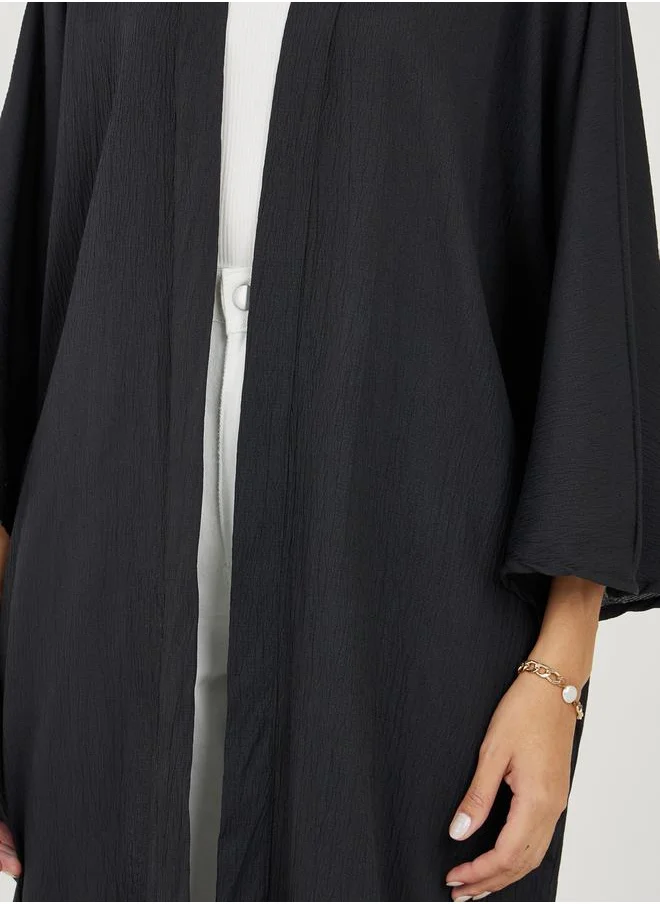 Styli Textured Oversized Maxi Kimono