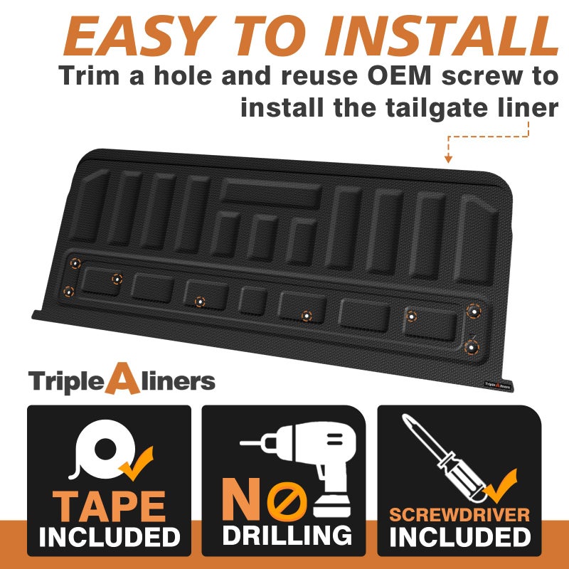 TripleAliners Truck Mat Compatible with 2015-2022 Chevy Colorado & GMC Canyon Tailgate Accessories, Tailgate Mat Custom Fit All Weather Protection Pickup Liner, Won't Fit Drop-in Liners - Image 3