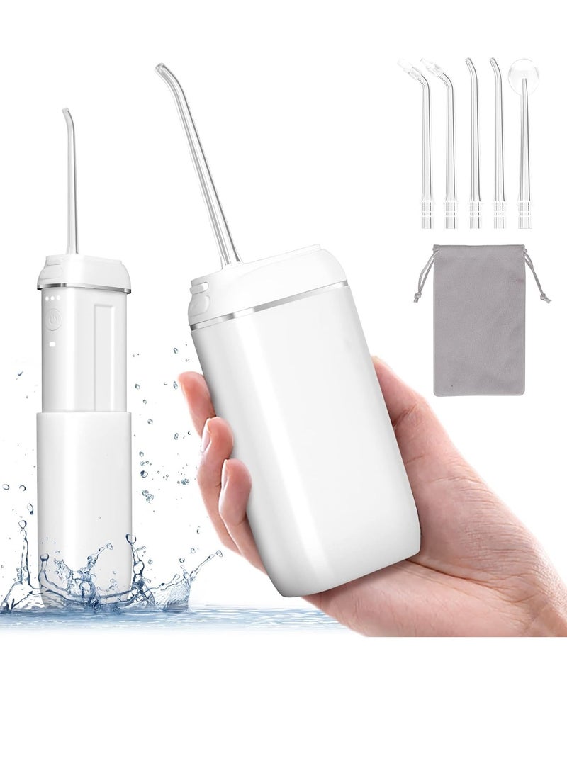 SYOSI جهاز تنظيف الأسنان بالماء المحمول، جهاز ري مائي صغير لاسلكي لتنظيف الأسنان بالماء للسفر والمنزل، جهاز تنظيف الأسنان بالماء، جهاز تنظيف الأسنان واللثة، دعامة الأسنان، خزان مياه تلسكوبي، 3 أوضاع، مقاوم للماء IPX8 - Image 1