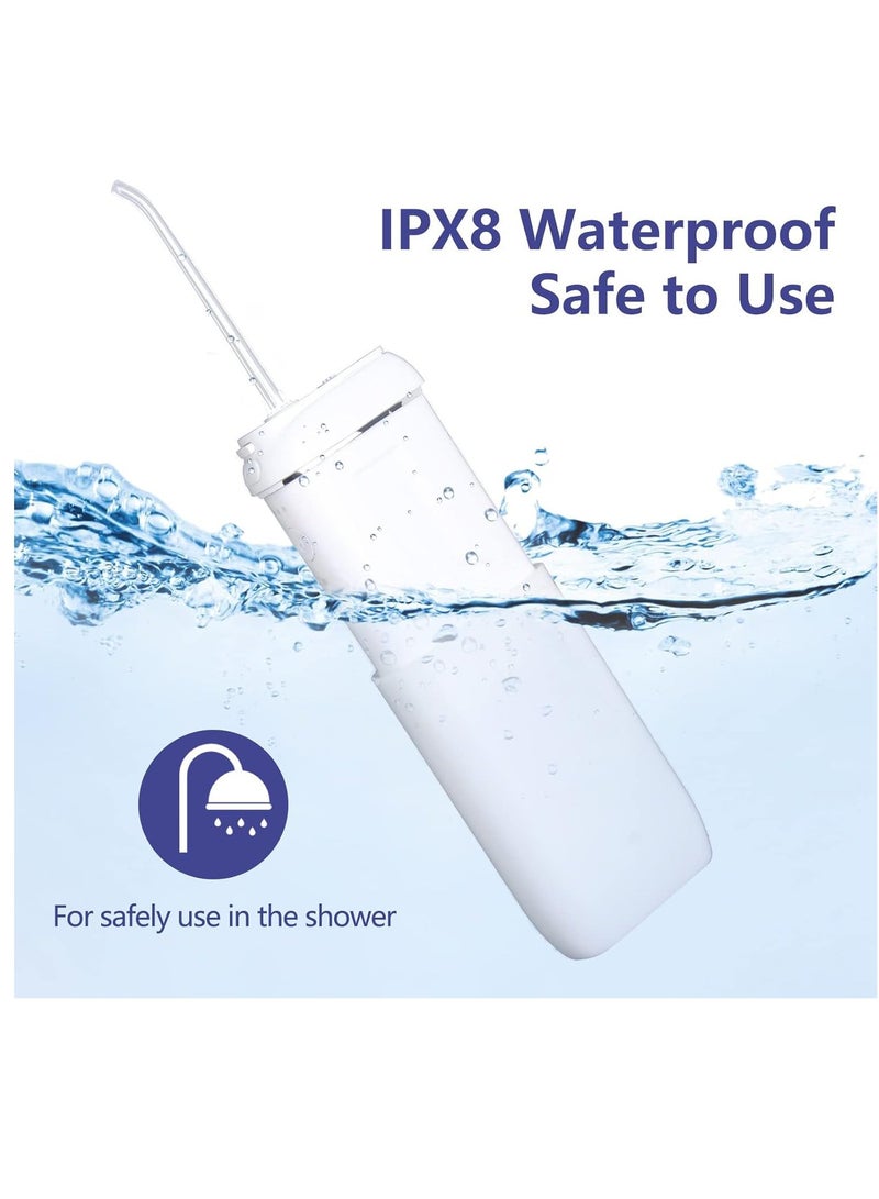 SYOSI جهاز تنظيف الأسنان بالماء المحمول، جهاز ري مائي صغير لاسلكي لتنظيف الأسنان بالماء للسفر والمنزل، جهاز تنظيف الأسنان بالماء، جهاز تنظيف الأسنان واللثة، دعامة الأسنان، خزان مياه تلسكوبي، 3 أوضاع، مقاوم للماء IPX8 - Image 2