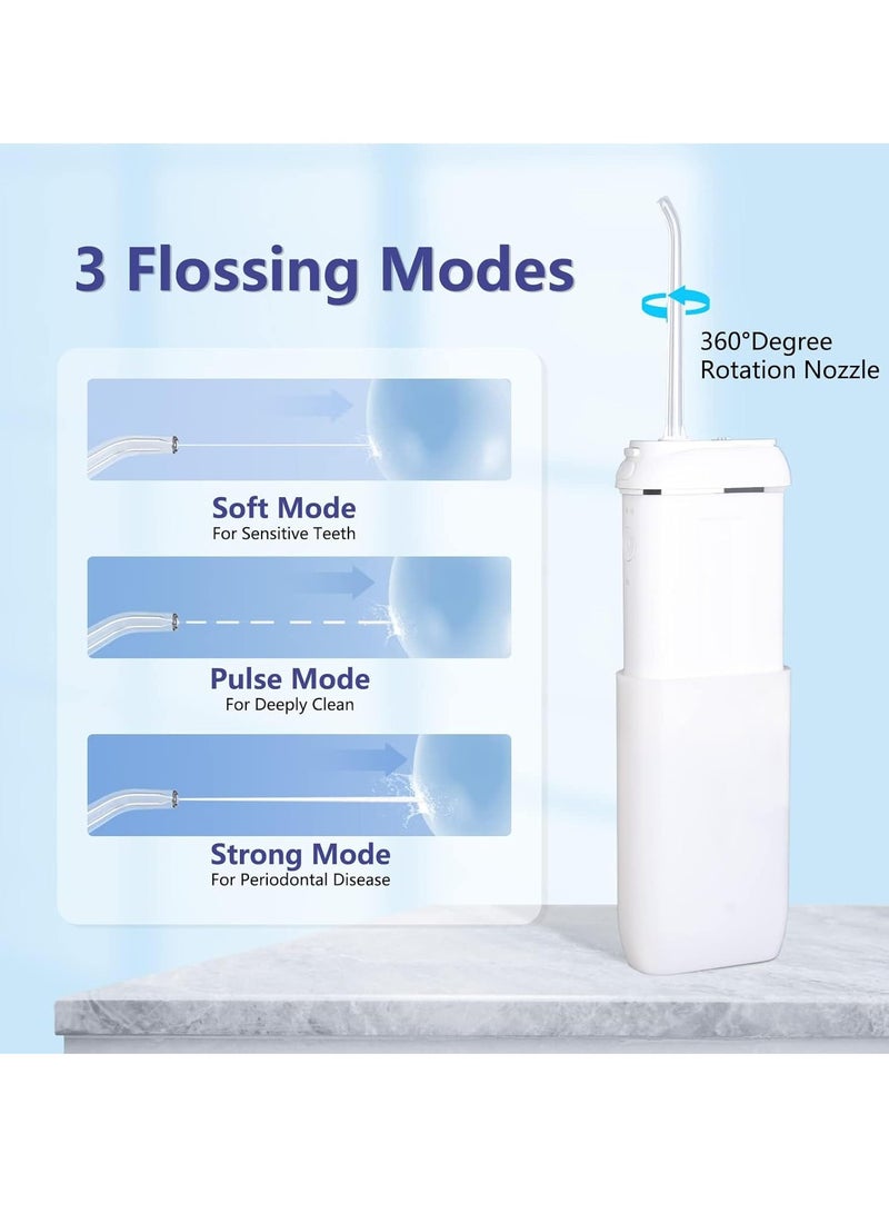 SYOSI جهاز تنظيف الأسنان بالماء المحمول، جهاز ري مائي صغير لاسلكي لتنظيف الأسنان بالماء للسفر والمنزل، جهاز تنظيف الأسنان بالماء، جهاز تنظيف الأسنان واللثة، دعامة الأسنان، خزان مياه تلسكوبي، 3 أوضاع، مقاوم للماء IPX8 - Image 3