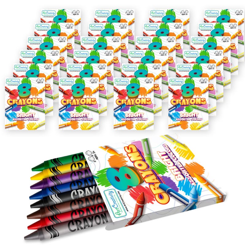 ArtCreativity Bulk Crayon Packs 24 Sets of 8 Packs of Crayons 192 count Classroom Crayons for Students NonToxic Crayon Party Favors for Kids Arts Crafts Supplies 3 - Image 2