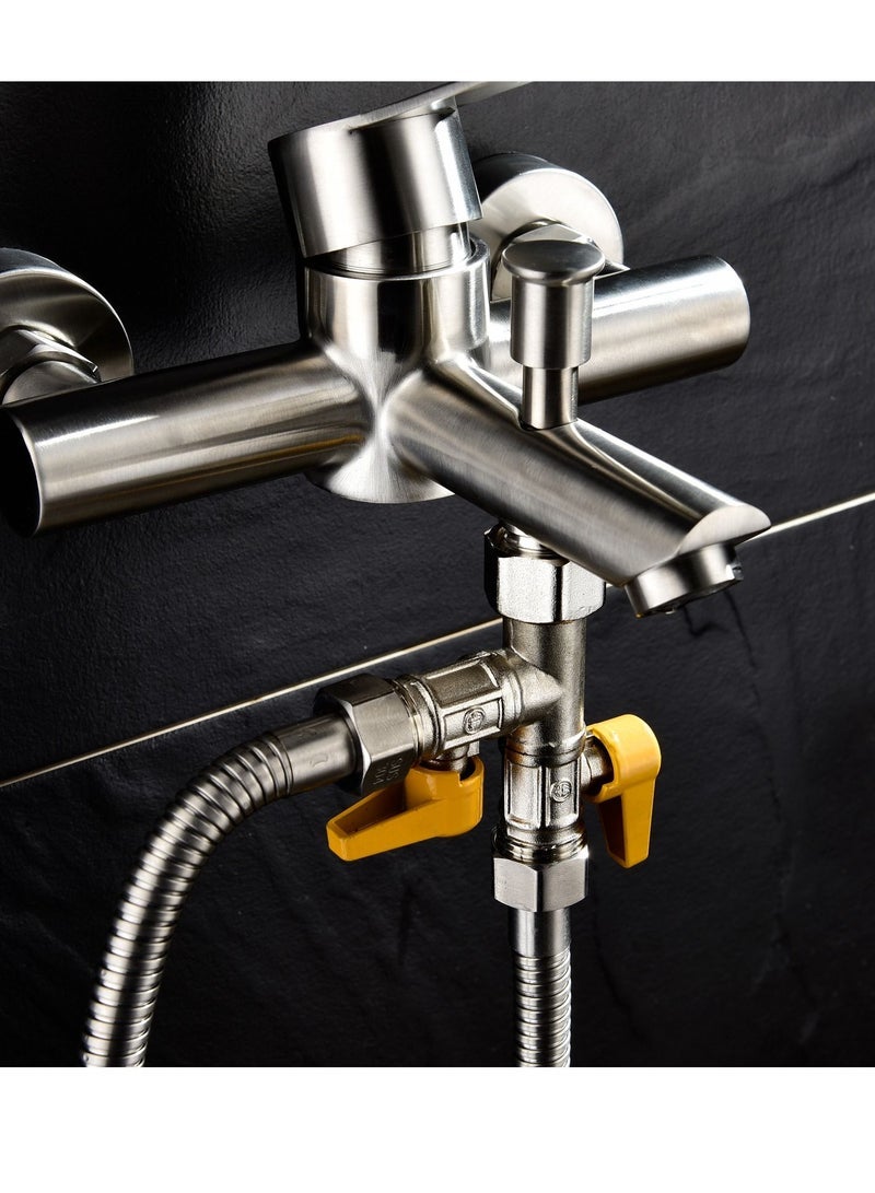 SYOSI Brass Water Diverter 3 Way Shower Diverter Valve T Adapter Shower Head Shut-Off Valve for Showerhead and Shower Arm - Image 3