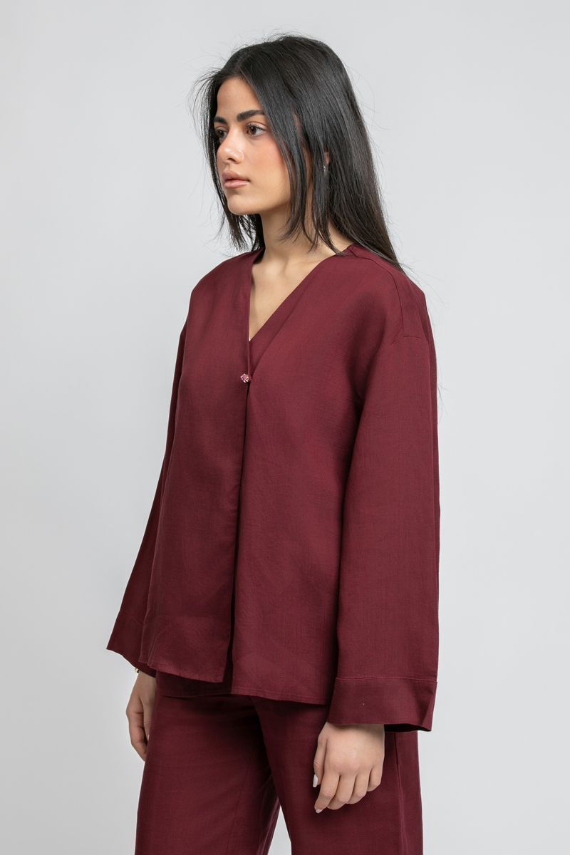 RINA V Neck Wrap Style Top - Image 2