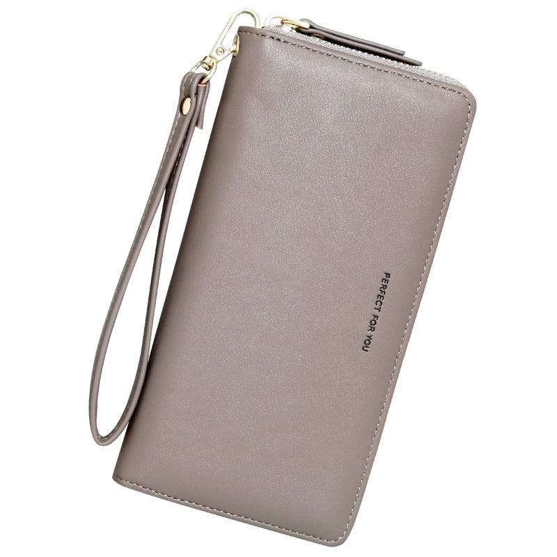 GEEAD Wristlet Wallets for Women PU Leather RFID Blocking Zip Around Long Phone Clutch Wallet - Image 1