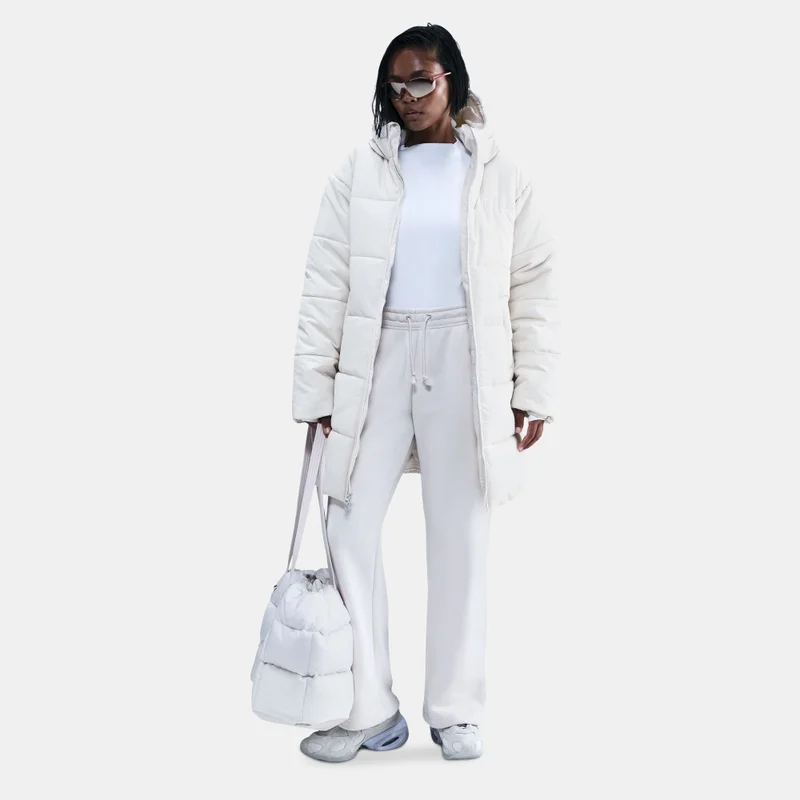 Nike White Women's Sportswear Classic Therma-FIT Hooded Parka for Women | Best Price UAE