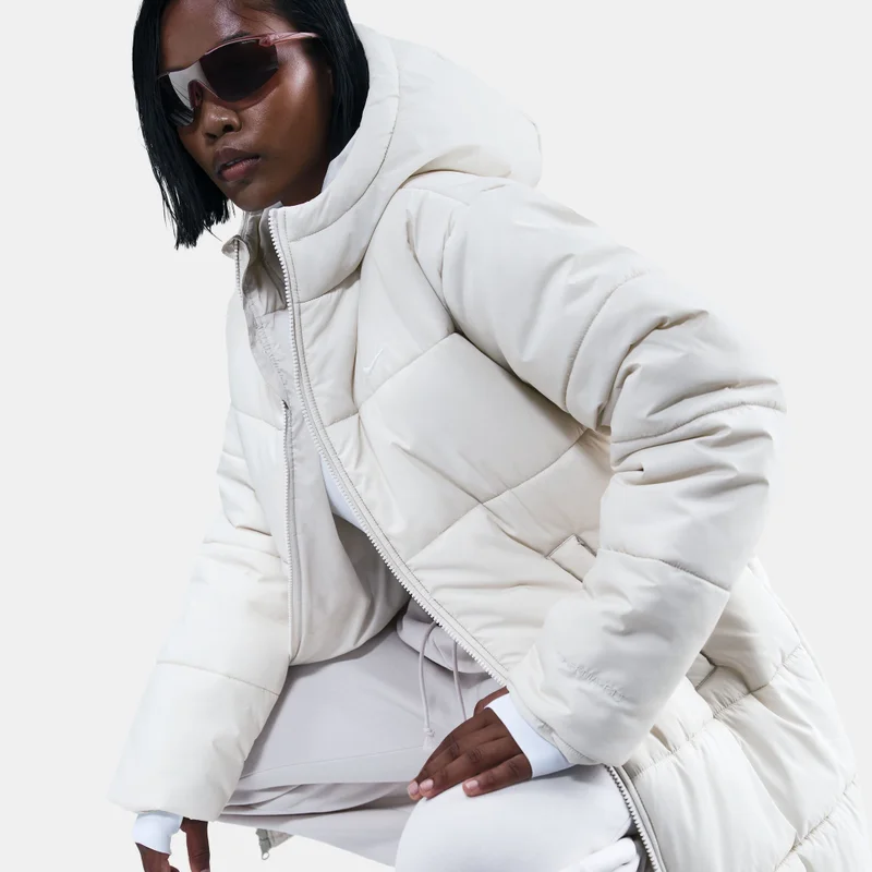 Nike White Women's Sportswear Classic Therma-FIT Hooded Parka for Women | Best Price UAE