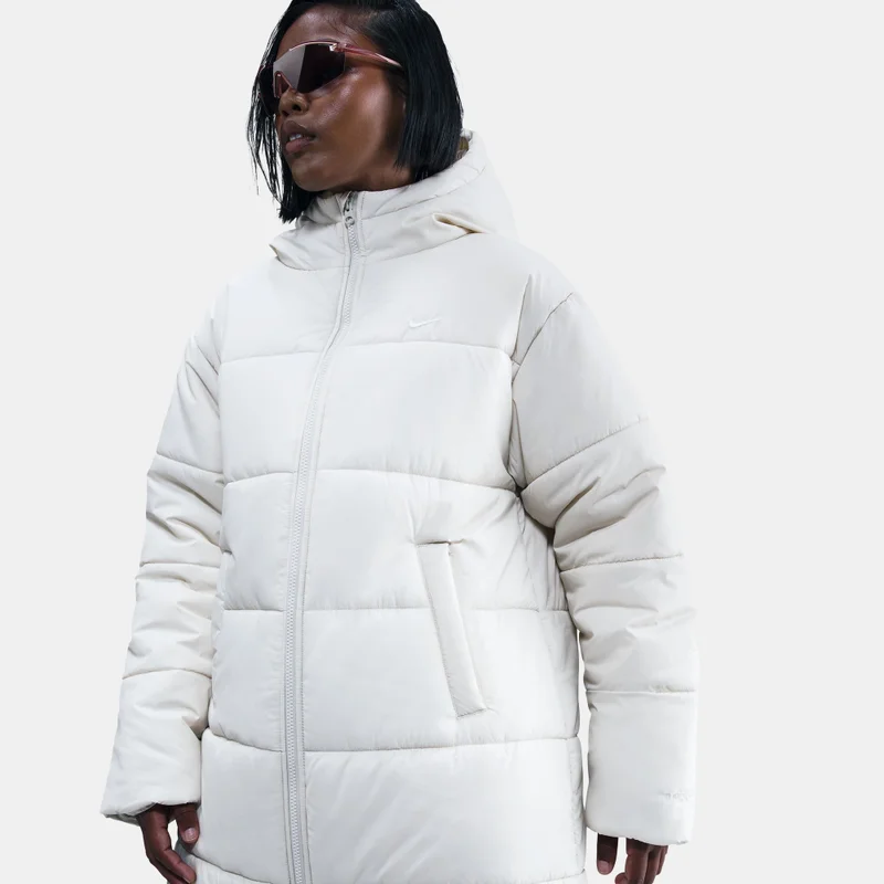 Nike White Women's Sportswear Classic Therma-FIT Hooded Parka for Women | Best Price UAE