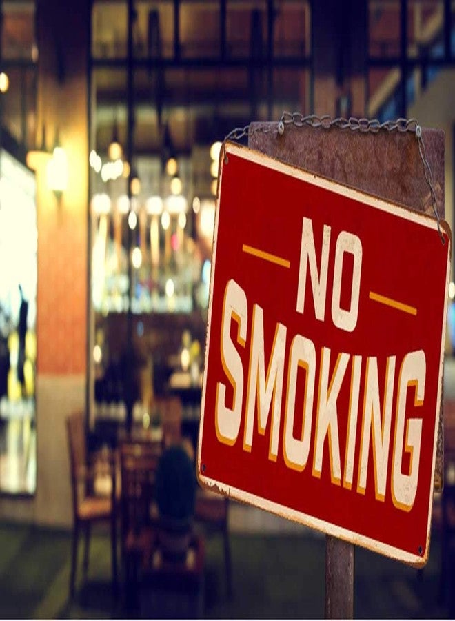 AOYEGO No Smoking Tin Sign,Red Vintage Metal Tin Signs for Cafes Bars Pubs Shop Wall Decorative Funny Retro Signs for Men Women 8x12 Inch - Image 3