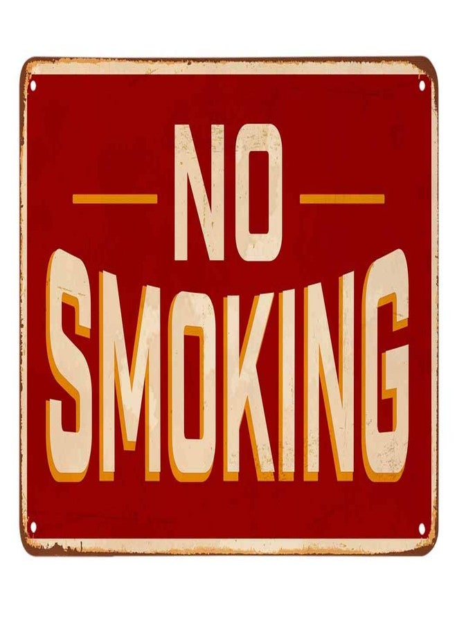 AOYEGO No Smoking Tin Sign,Red Vintage Metal Tin Signs for Cafes Bars Pubs Shop Wall Decorative Funny Retro Signs for Men Women 8x12 Inch - Image 1