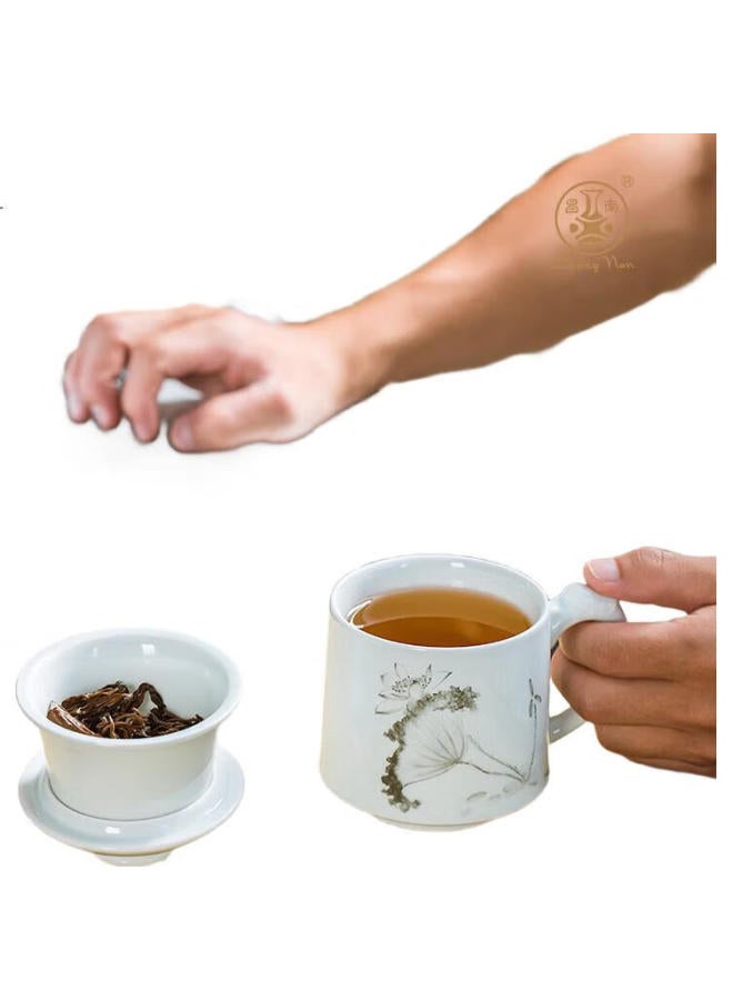 Changnan Ceramic, Tea Cup For Home Use With Lid And Filter, Boss Cup, Water-Infused Hibiscus - Image 2