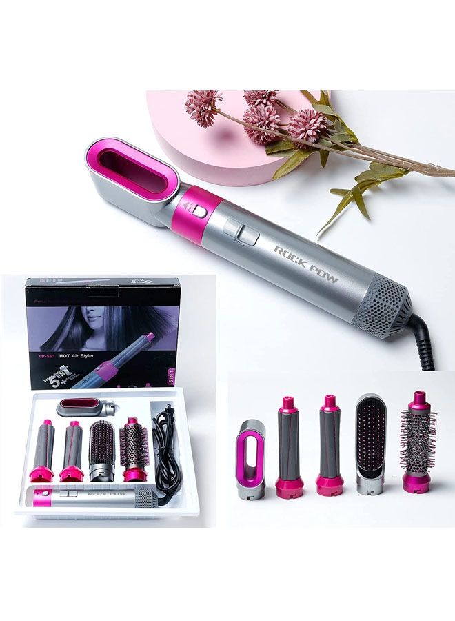 NIBEMINENT 5 in 1 One Step Hair Dryer Styler Grey/Pink - Image 2