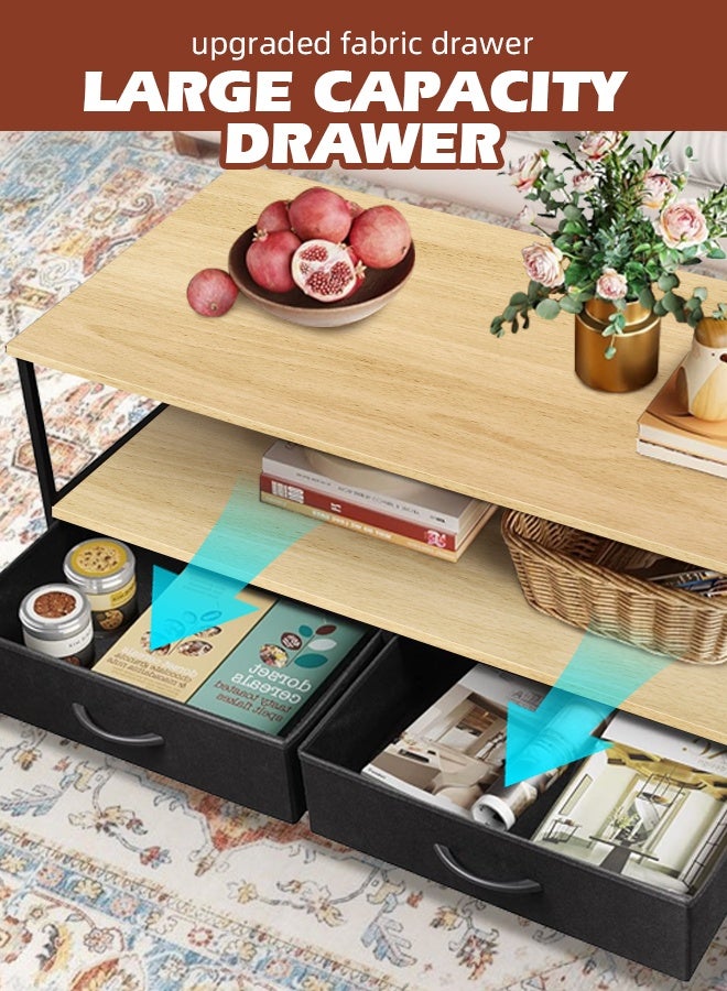 مساحة عمار طاولة قهوة مع مساحة تخزين وأدراج، طاولة مركزية خشبية من مستويين لغرفة المعيشة وغرفة النوم والشقة - Image 5