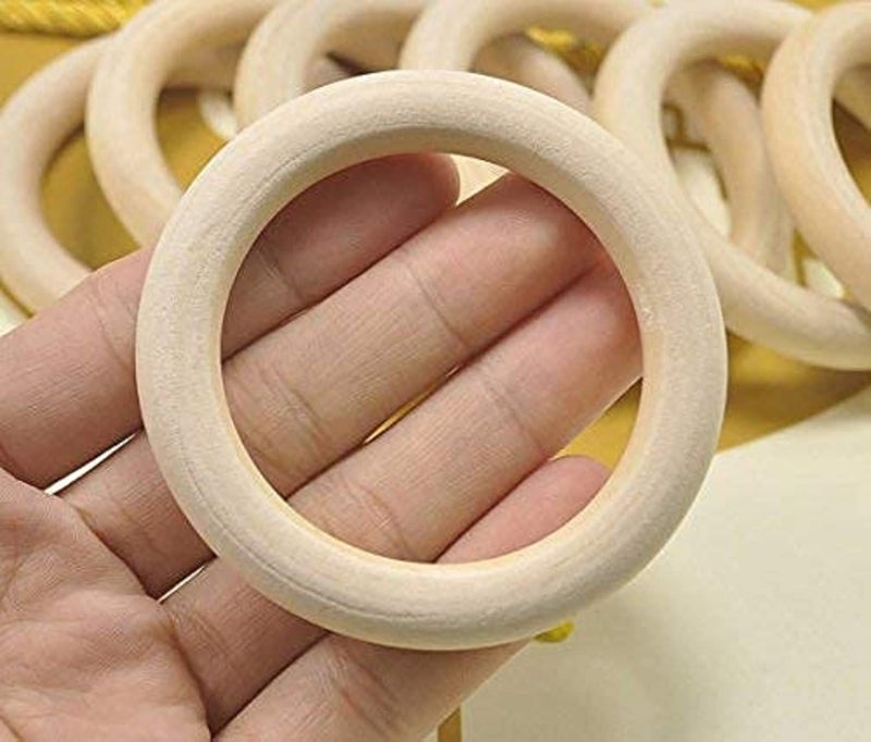 SRIVI Single Strand Cotton Cord 100 Meter 4 mm and 1 Wooden Ring 4 Beeds Free Cotton Thread for Wall Hangers and Other DIY Projects Off White Cord No134 - Image 2