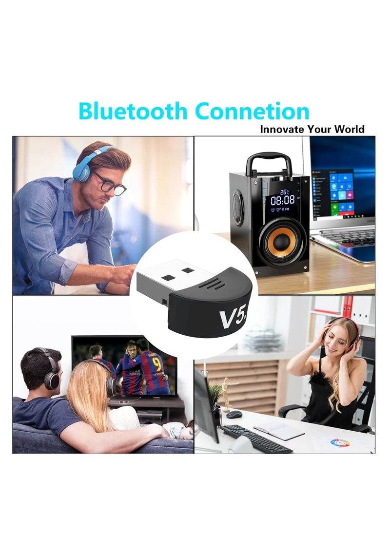 Generic - Bluetooth Adapter for PC，USB Mini Bluetooth 5.0 EDR Dongle for Computer Desktop Wireless Transfer for Mouse, Keyboard, Headphones, Speaker and Other Bluetooth Devices - Image 1