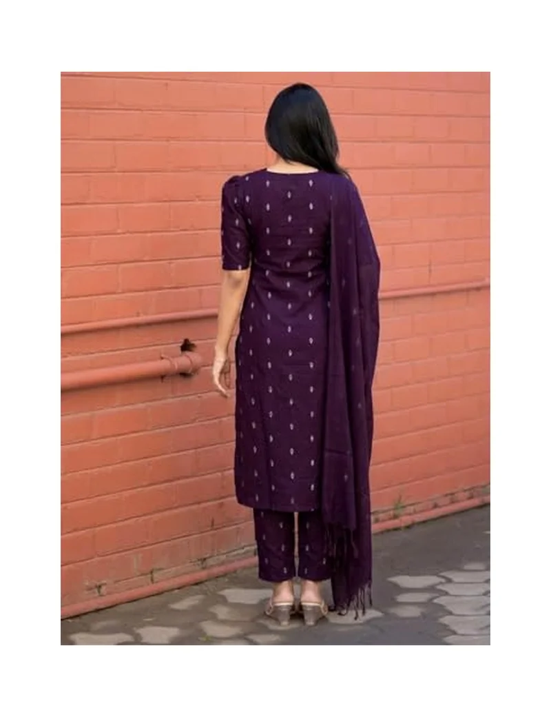 Gosriki GoSriKi Women's Viscose Straight Printed Kurta with Pant and Dupatta