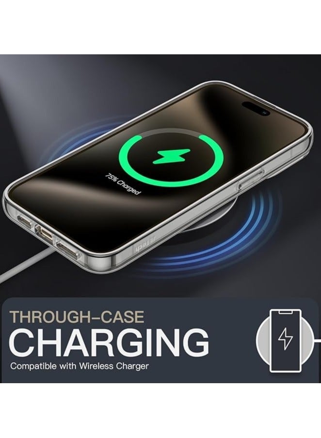 نفس Magsafe Case for iPhone 15 Pro Max, Non-Yellowing Shockproof Phone Bumper Cover, Anti-Scratch Clear Back (Clear) - Image 2