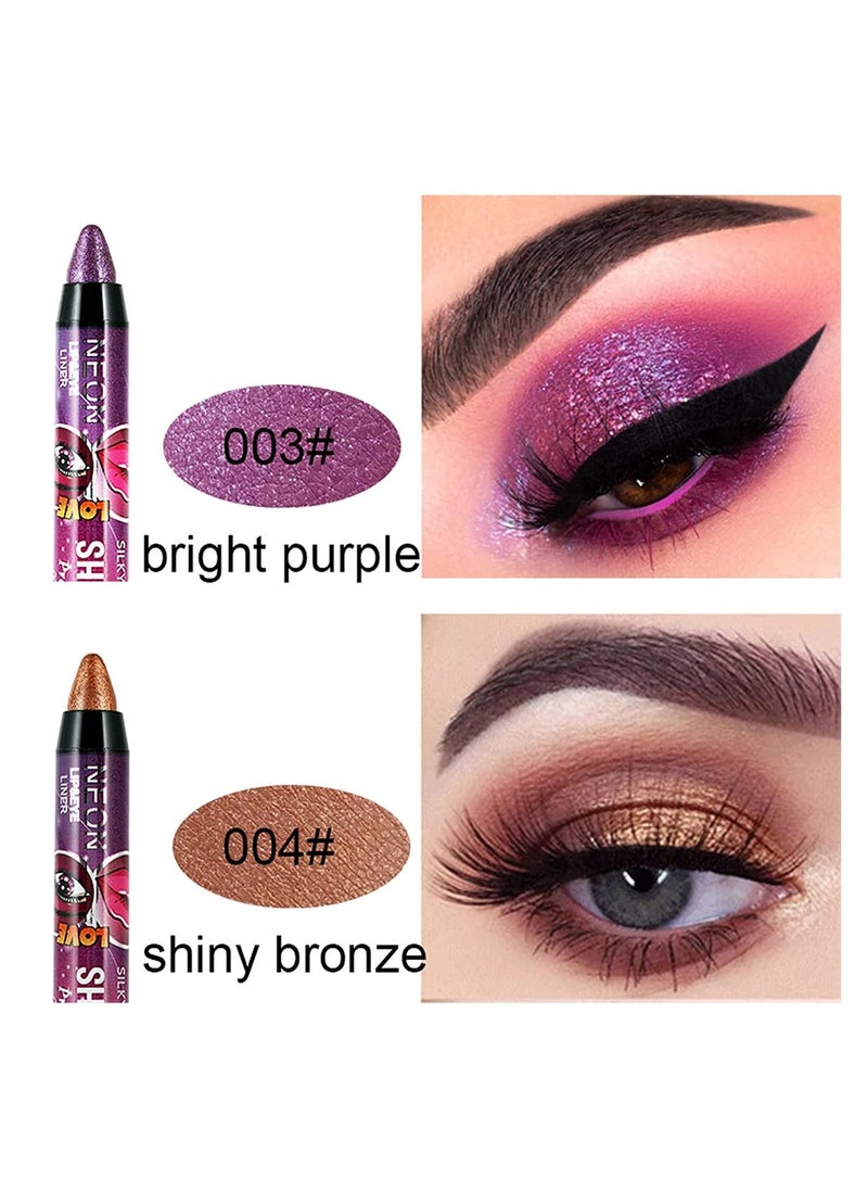 SYOSI - SYOSI 12 Pcs Eyeshadow Stick, Cream Smokey Eyeshadow Metallic Shimmer Crayon, Pro Waterproof and Long Lasting Shiny Bright Starter Rotating Eyeshadow Sticks - Image 1