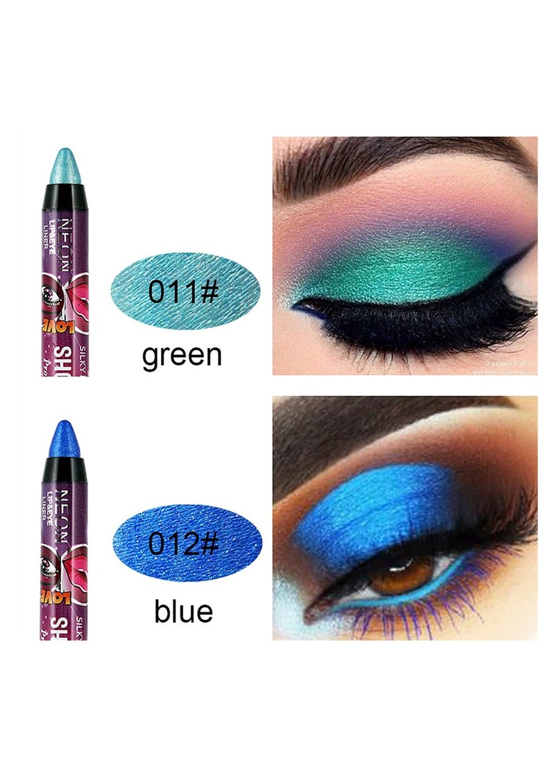 SYOSI - SYOSI 12 Pcs Eyeshadow Stick, Cream Smokey Eyeshadow Metallic Shimmer Crayon, Pro Waterproof and Long Lasting Shiny Bright Starter Rotating Eyeshadow Sticks - Image 1
