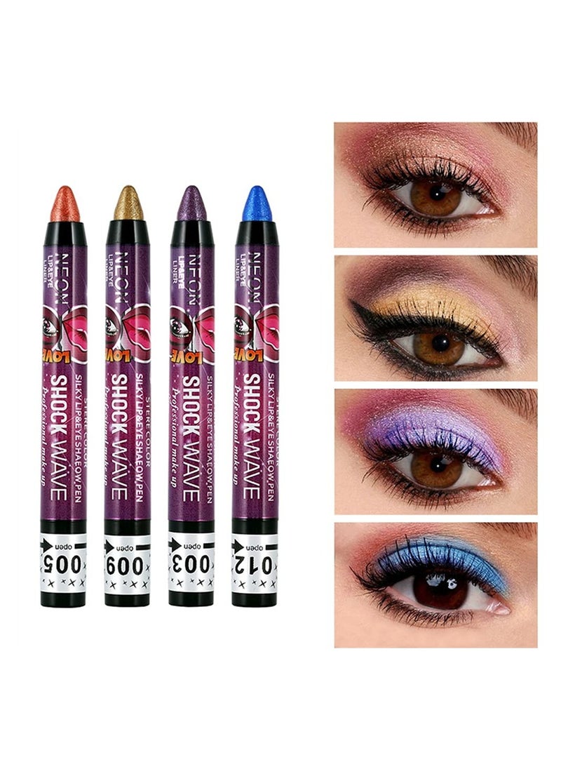 SYOSI - SYOSI 12 Pcs Eyeshadow Stick, Cream Smokey Eyeshadow Metallic Shimmer Crayon, Pro Waterproof and Long Lasting Shiny Bright Starter Rotating Eyeshadow Sticks - Image 1