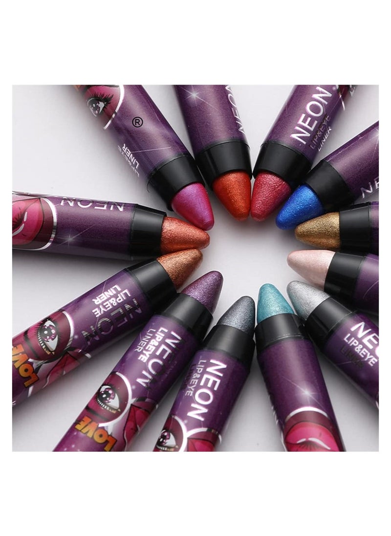 SYOSI - SYOSI 12 Pcs Eyeshadow Stick, Cream Smokey Eyeshadow Metallic Shimmer Crayon, Pro Waterproof and Long Lasting Shiny Bright Starter Rotating Eyeshadow Sticks - Image 1