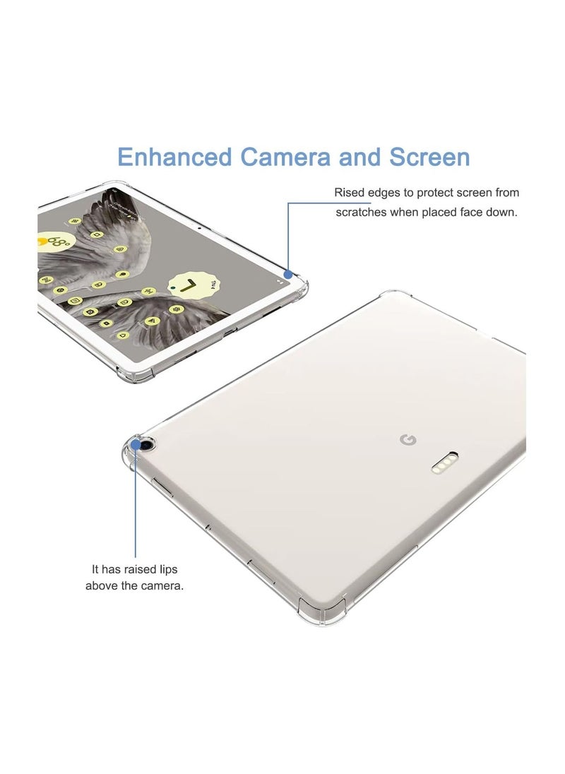 Clear Case for Google Pixel Tablet, Corner Protection Flexible Thin Slim Fit Transparent TPU Protective Cover Shell Lightweight Shockproof Back Case for Google Pixel Tablet